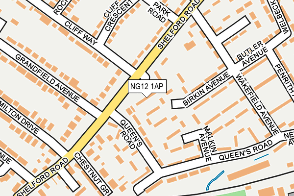 NG12 1AP map - OS OpenMap – Local (Ordnance Survey)