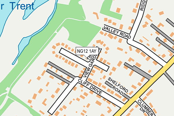 NG12 1AY map - OS OpenMap – Local (Ordnance Survey)