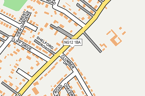 NG12 1BA map - OS OpenMap – Local (Ordnance Survey)