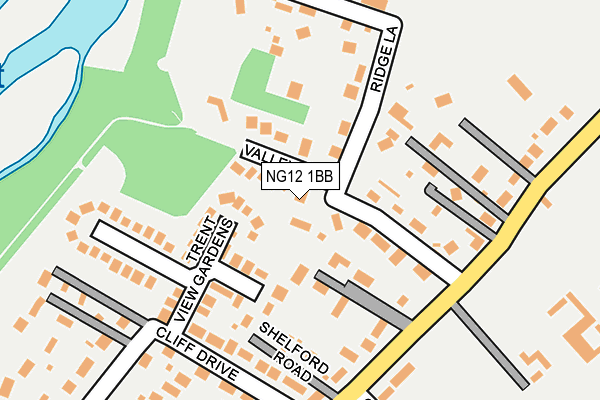 NG12 1BB map - OS OpenMap – Local (Ordnance Survey)