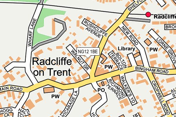 NG12 1BE map - OS OpenMap – Local (Ordnance Survey)