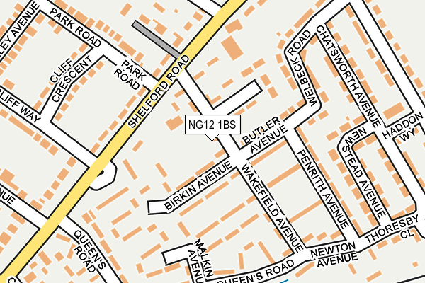 NG12 1BS map - OS OpenMap – Local (Ordnance Survey)