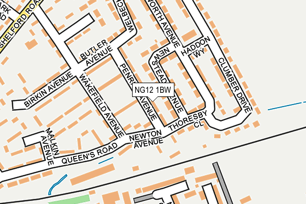NG12 1BW map - OS OpenMap – Local (Ordnance Survey)