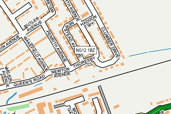 NG12 1BZ map - OS OpenMap – Local (Ordnance Survey)