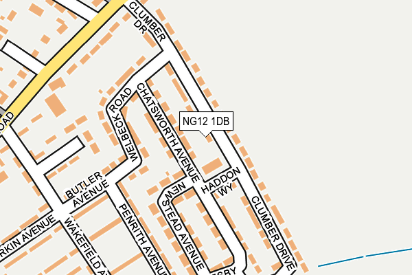 NG12 1DB map - OS OpenMap – Local (Ordnance Survey)