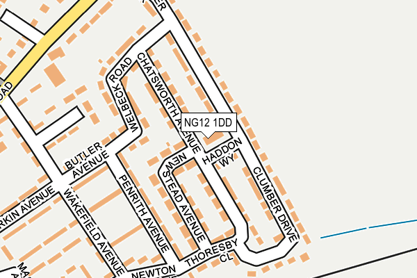 NG12 1DD map - OS OpenMap – Local (Ordnance Survey)