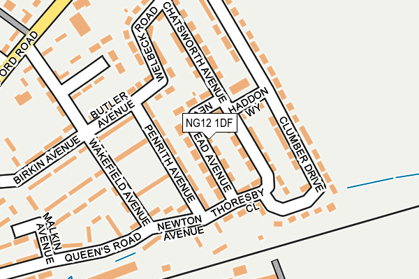 NG12 1DF map - OS OpenMap – Local (Ordnance Survey)