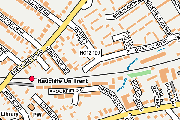 NG12 1DJ map - OS OpenMap – Local (Ordnance Survey)