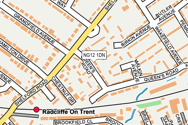 NG12 1DN map - OS OpenMap – Local (Ordnance Survey)