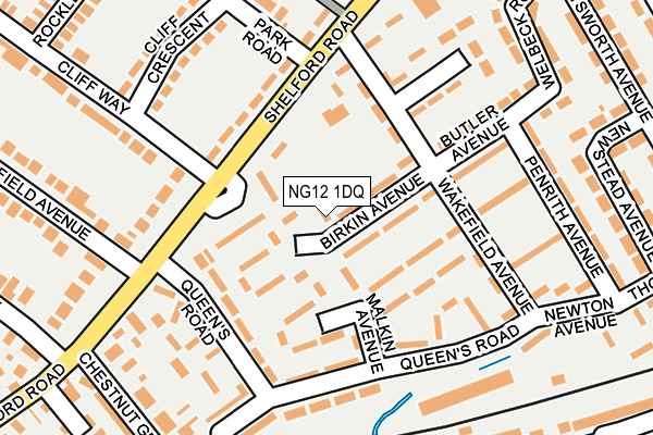 NG12 1DQ map - OS OpenMap – Local (Ordnance Survey)