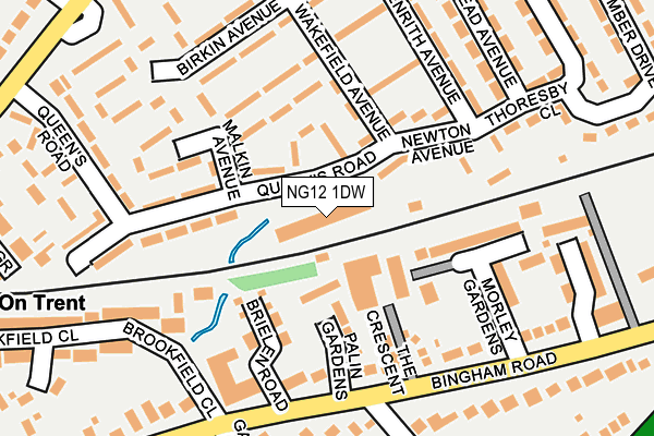 NG12 1DW map - OS OpenMap – Local (Ordnance Survey)