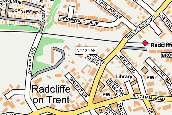 NG12 2AF map - OS OpenMap – Local (Ordnance Survey)