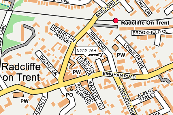 NG12 2AH map - OS OpenMap – Local (Ordnance Survey)