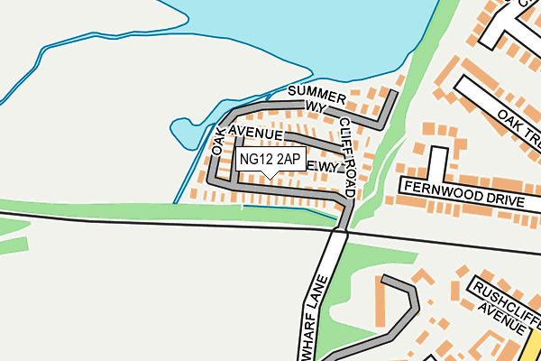 NG12 2AP map - OS OpenMap – Local (Ordnance Survey)