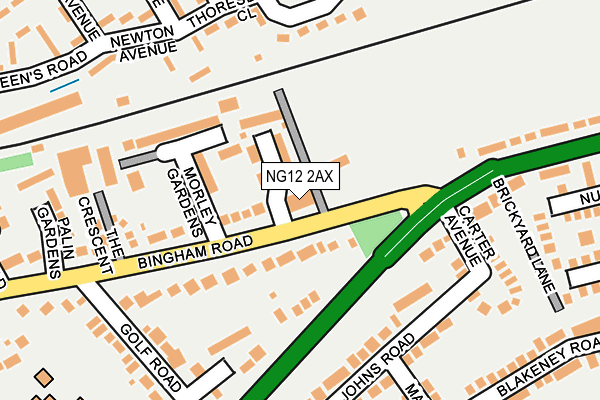 NG12 2AX map - OS OpenMap – Local (Ordnance Survey)