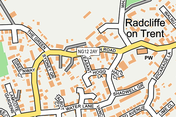 NG12 2AY map - OS OpenMap – Local (Ordnance Survey)