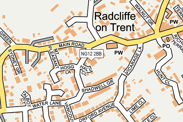 NG12 2BB map - OS OpenMap – Local (Ordnance Survey)