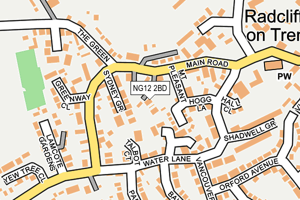 NG12 2BD map - OS OpenMap – Local (Ordnance Survey)
