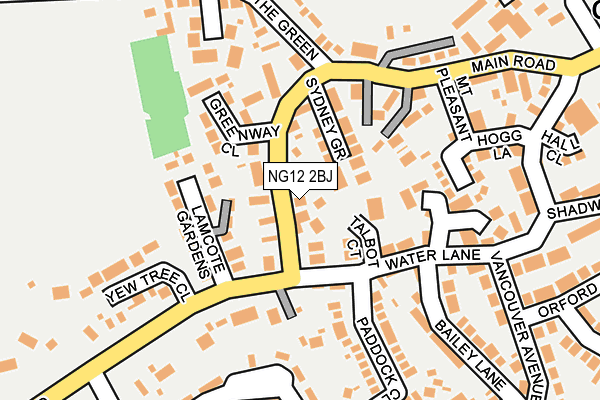 NG12 2BJ map - OS OpenMap – Local (Ordnance Survey)