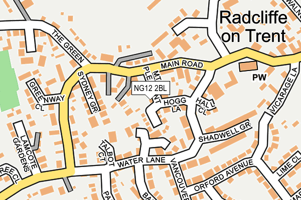 NG12 2BL map - OS OpenMap – Local (Ordnance Survey)