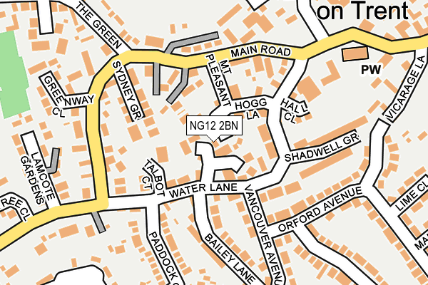 NG12 2BN map - OS OpenMap – Local (Ordnance Survey)