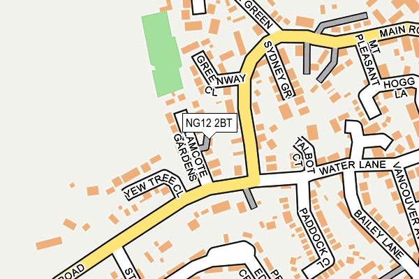 NG12 2BT map - OS OpenMap – Local (Ordnance Survey)