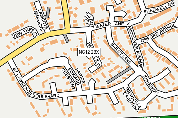 NG12 2BX map - OS OpenMap – Local (Ordnance Survey)