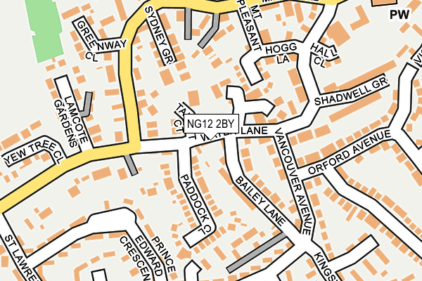 NG12 2BY map - OS OpenMap – Local (Ordnance Survey)