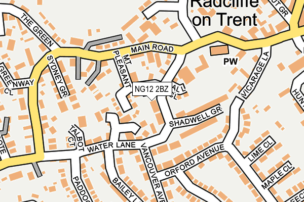 NG12 2BZ map - OS OpenMap – Local (Ordnance Survey)