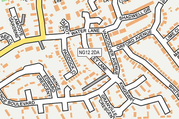 NG12 2DA map - OS OpenMap – Local (Ordnance Survey)