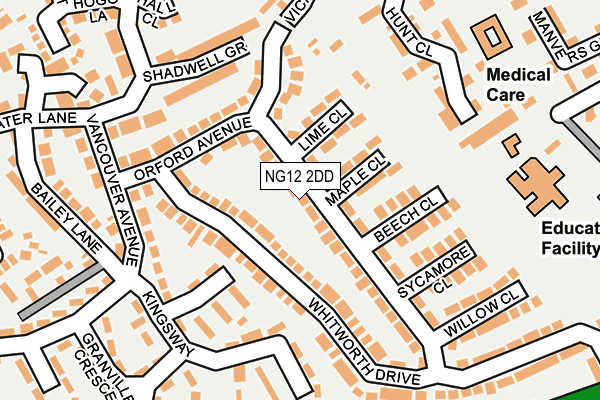 NG12 2DD map - OS OpenMap – Local (Ordnance Survey)
