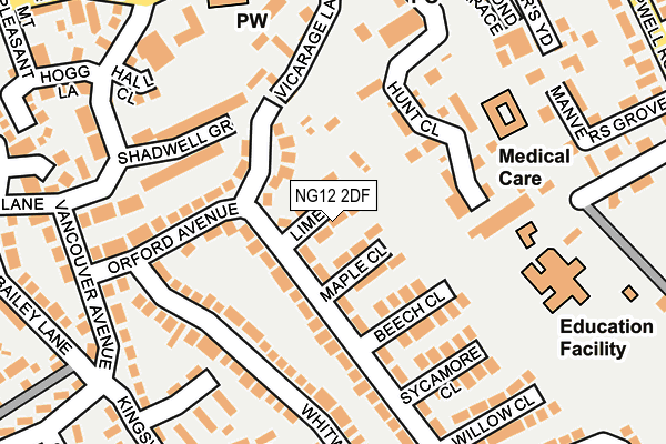 NG12 2DF map - OS OpenMap – Local (Ordnance Survey)