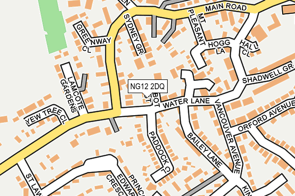 NG12 2DQ map - OS OpenMap – Local (Ordnance Survey)