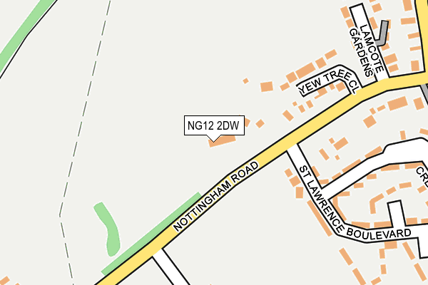 NG12 2DW map - OS OpenMap – Local (Ordnance Survey)