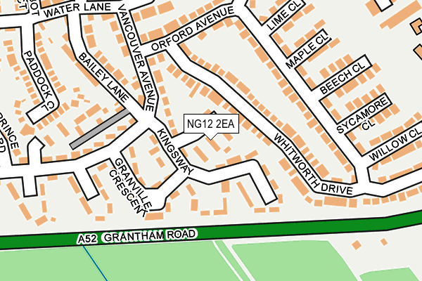 NG12 2EA map - OS OpenMap – Local (Ordnance Survey)