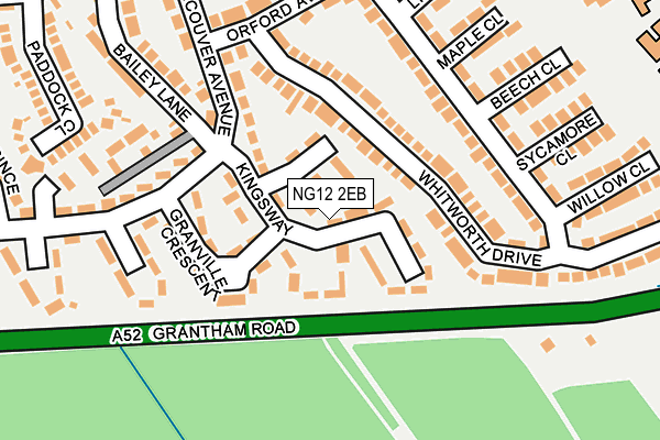 NG12 2EB map - OS OpenMap – Local (Ordnance Survey)