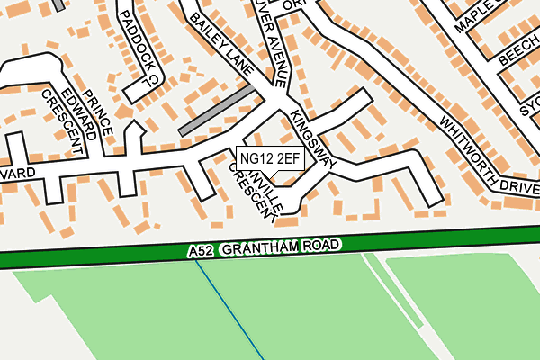 NG12 2EF map - OS OpenMap – Local (Ordnance Survey)