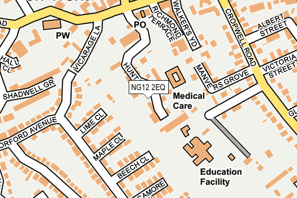 NG12 2EQ map - OS OpenMap – Local (Ordnance Survey)