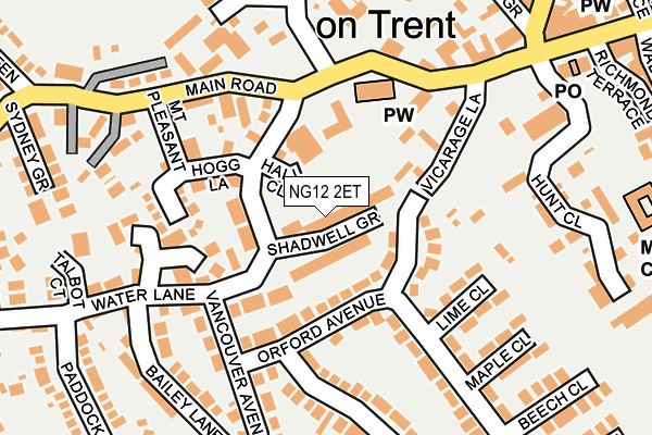 NG12 2ET map - OS OpenMap – Local (Ordnance Survey)