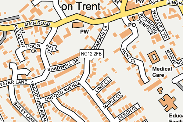 NG12 2FB map - OS OpenMap – Local (Ordnance Survey)