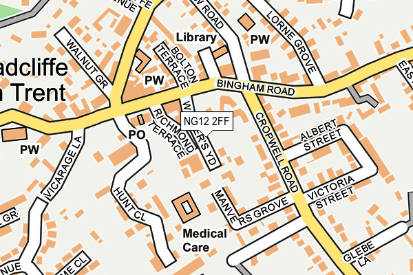 NG12 2FF map - OS OpenMap – Local (Ordnance Survey)