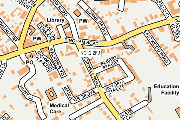 NG12 2FJ map - OS OpenMap – Local (Ordnance Survey)