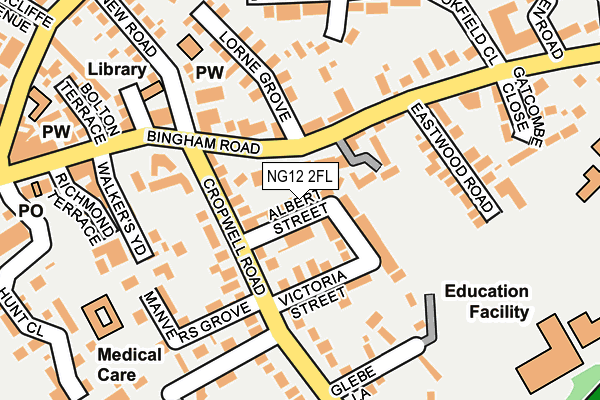 NG12 2FL map - OS OpenMap – Local (Ordnance Survey)