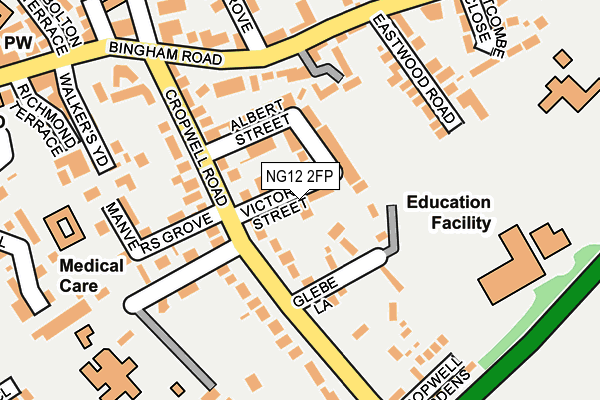 NG12 2FP map - OS OpenMap – Local (Ordnance Survey)