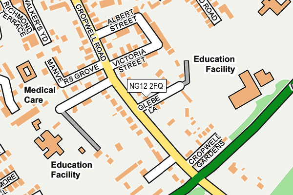 NG12 2FQ map - OS OpenMap – Local (Ordnance Survey)
