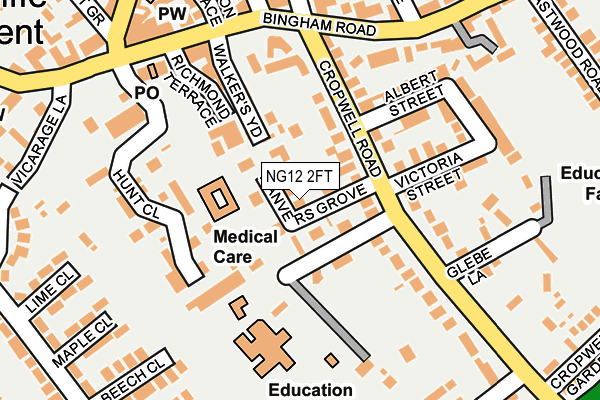 NG12 2FT map - OS OpenMap – Local (Ordnance Survey)