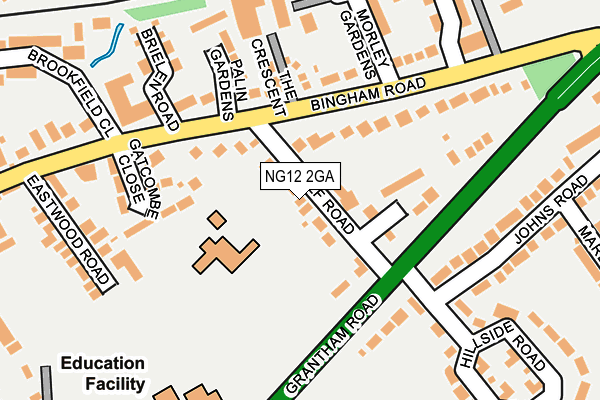 NG12 2GA map - OS OpenMap – Local (Ordnance Survey)
