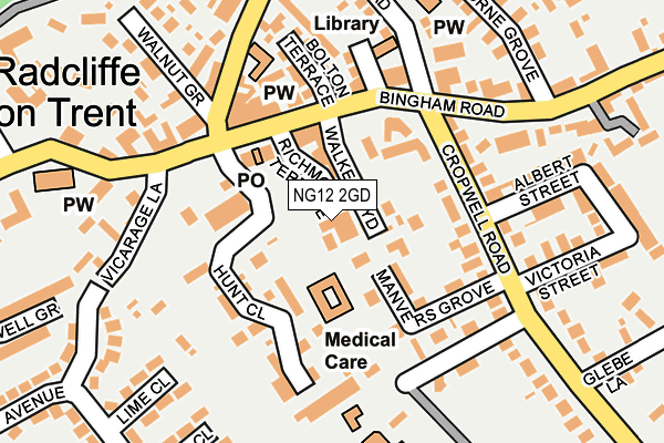 NG12 2GD map - OS OpenMap – Local (Ordnance Survey)