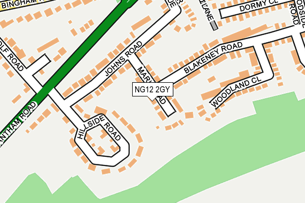 NG12 2GY map - OS OpenMap – Local (Ordnance Survey)