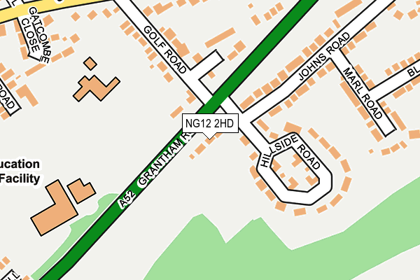 NG12 2HD map - OS OpenMap – Local (Ordnance Survey)